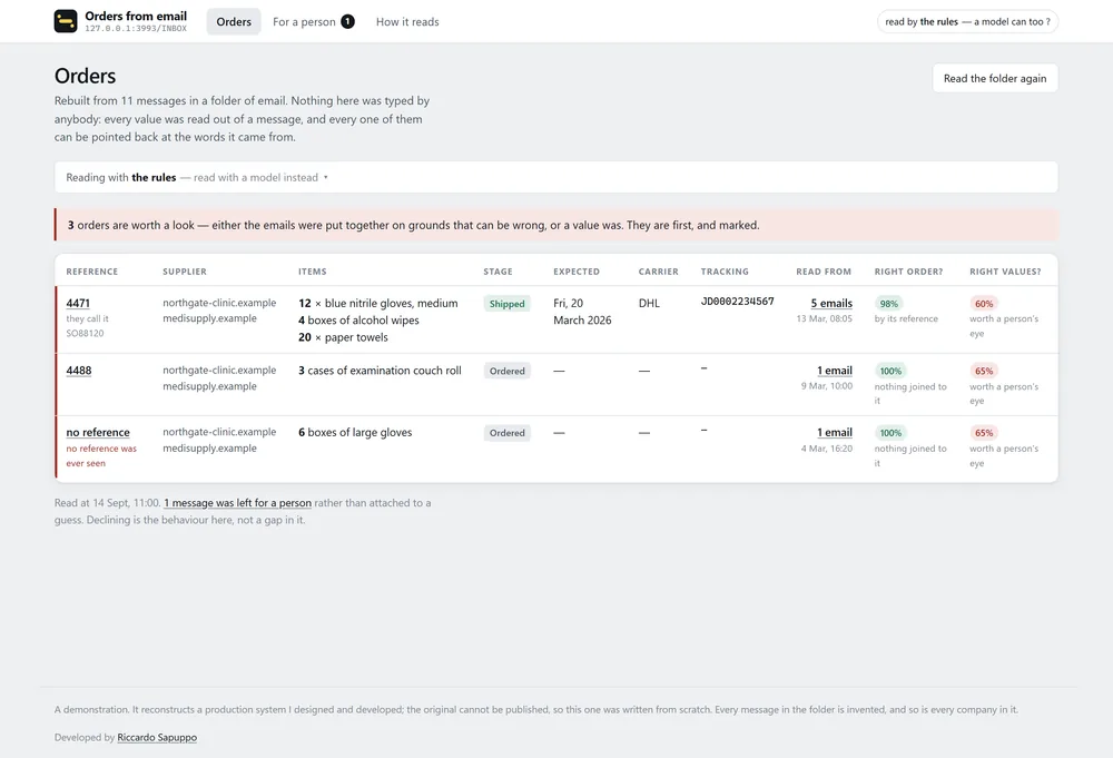 Order Email Extraction