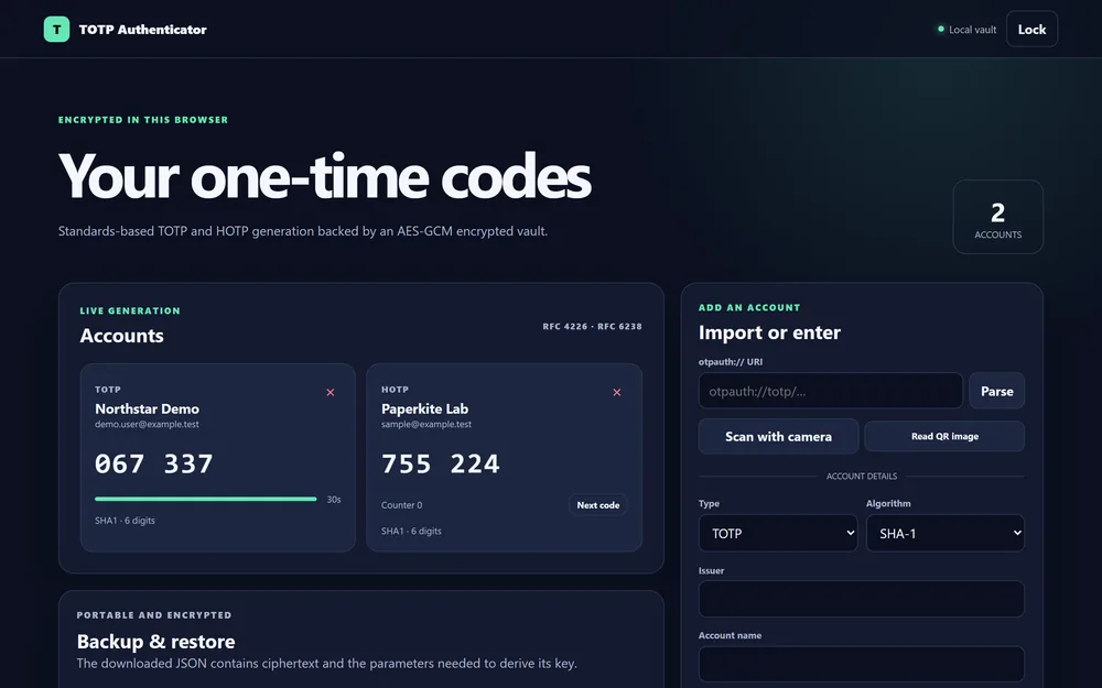 TOTP Authenticator (2FA)